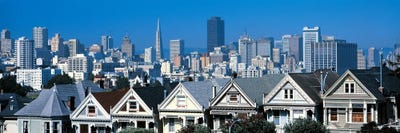 Victorian houses Steiner Street San Francisco CA USA by Panoramic Images canvas print
