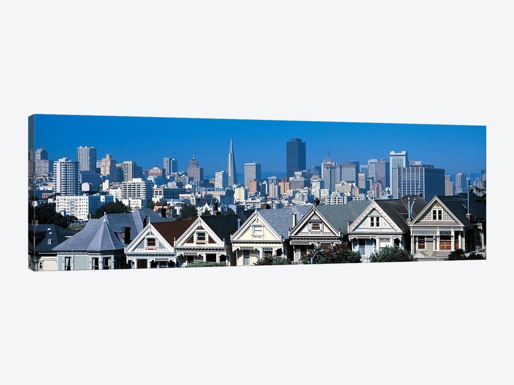 Victorian houses Steiner Street San Francisco CA USA by Panoramic Images 1-piece Canvas Wall Art
