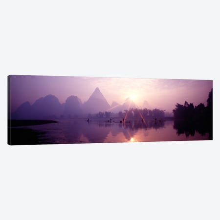 Fishing At First Light, Li River, Guilin, Guangxi Zhuang Autonomous Region, China Canvas Print #PIM245} by Panoramic Images Canvas Print