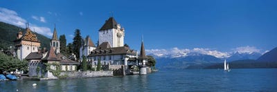 Oberhofen Castle w\ Thuner Lake Switzerland by Panoramic Images multi panel art