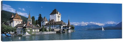 Oberhofen Castle w\ Thuner Lake Switzerland Canvas Art Print - Switzerland Art
