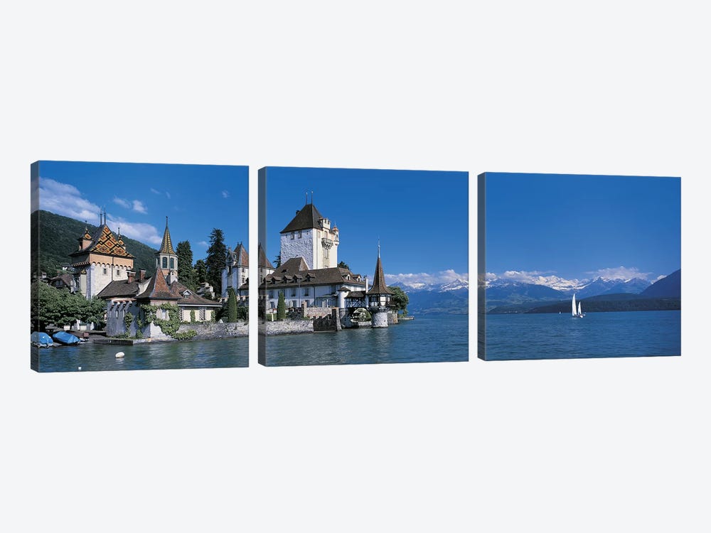 Oberhofen Castle w\ Thuner Lake Switzerland by Panoramic Images 3-piece Canvas Print