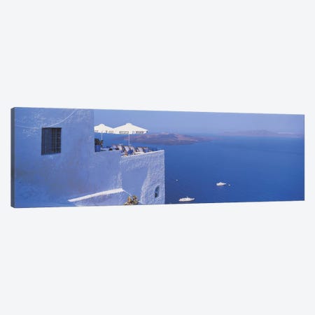 Rooftop Lounge Overlooking The Aegean Sea, Santorini, Greece Canvas Print #PIM2465} by Panoramic Images Canvas Wall Art