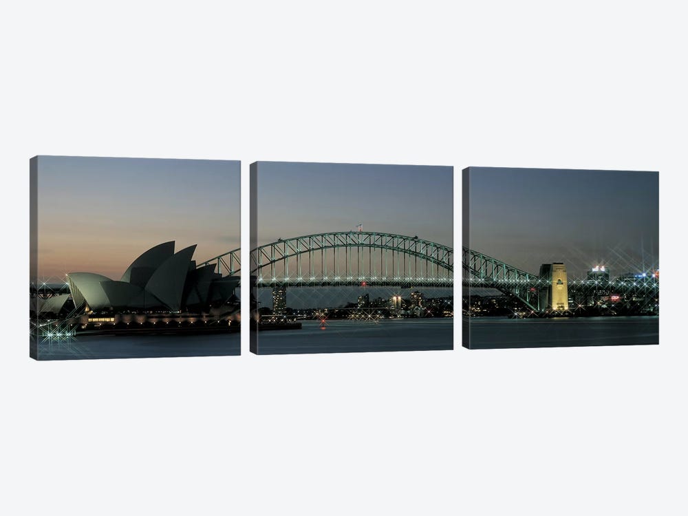 Opera House & Harbor Bridge Sydney Australia by Panoramic Images 3-piece Canvas Art