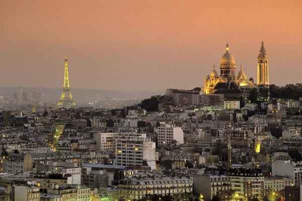 Eiffel Tower Sacred Heart Paris France