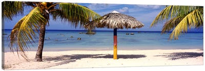 Sunshade on the beach, La Boca, Cuba Canvas Art Print - Caribbean Art