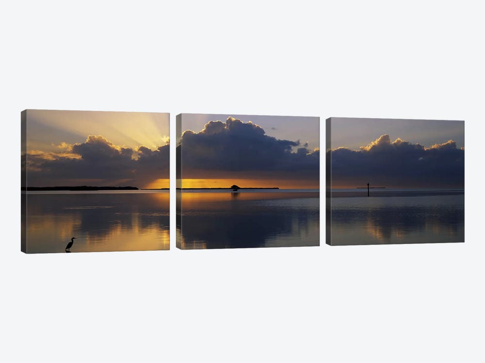 Reflection of clouds in the seaEverglades National Park, near Miami, Florida, USA by Panoramic Images 3-piece Canvas Art