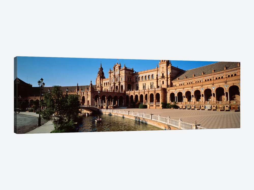 Plaza de Espana And Its Moat, Parque de Maria Luisa, Seville, Andalusia, Spain by Panoramic Images 1-piece Canvas Artwork