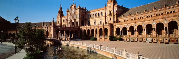 Andalusia: Plaza de Espana And Its Moat, Parque de Maria Luisa, Seville, Andalusia, Spain by Panoramic Images