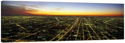 Evening Chicago IL Canvas Art Print - Chicago Skylines