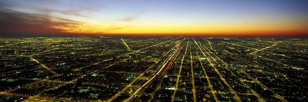 Chicago Skylines: Evening Chicago IL by Panoramic Images