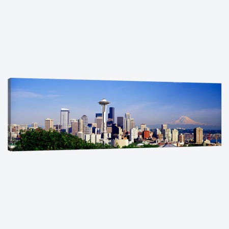 Downtown Skyline With Mount Rainier In The Distance, Seattle, King County, Washington, USA Canvas Print #PIM2509} by Panoramic Images Canvas Artwork