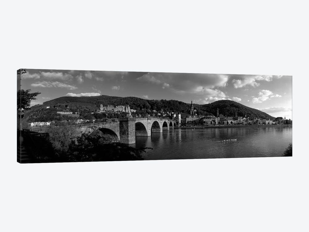 Bridge Heidelberg, Germany (black & white) by Panoramic Images 1-piece Canvas Artwork