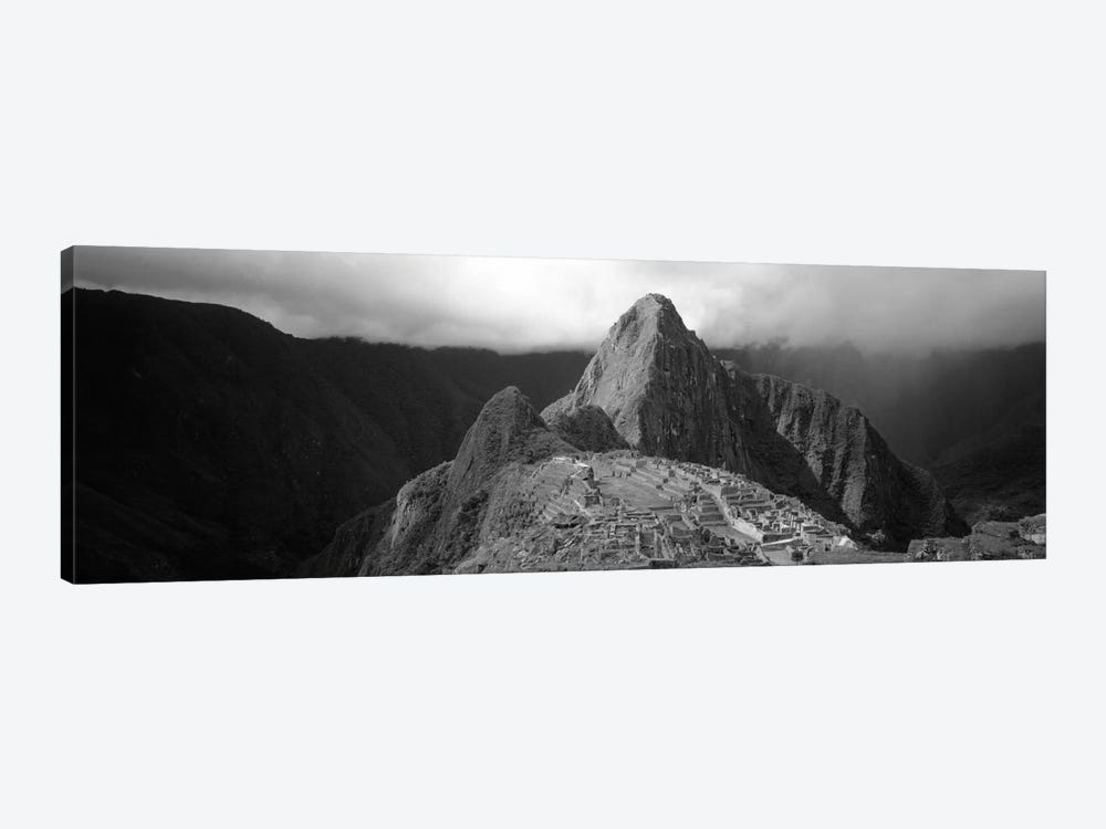Ruins, Machu Picchu, Peru (black & white) 1-piece Canvas Print