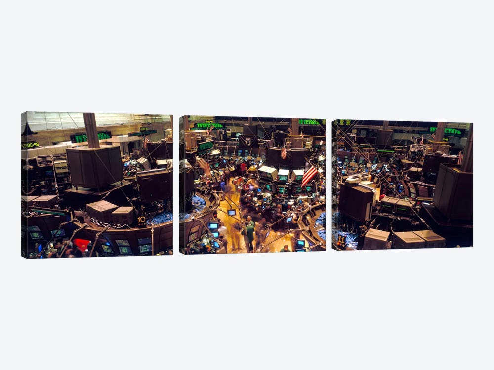 Trading Floor, NYSE, New York City, New York, USA by Panoramic Images 3-piece Canvas Artwork