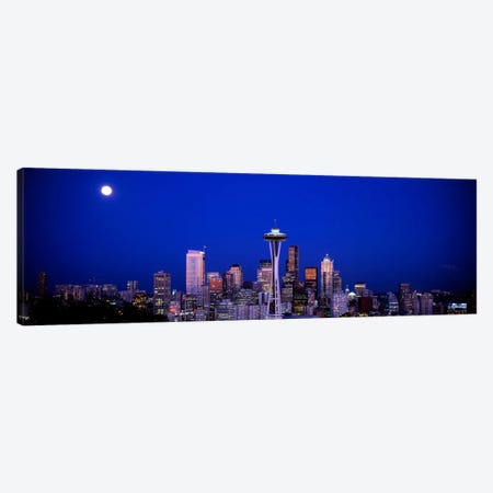 Moonrise, Seattle, Washington State, USA Canvas Print #PIM2537} by Panoramic Images Canvas Artwork