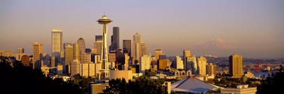 High angle view of buildings in a citySeattle, Washington State, USA by Panoramic Images multi panel art