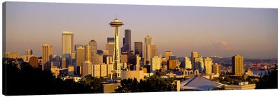 High angle view of buildings in a citySeattle, Washington State, USA Canvas Art Print - Seattle Skylines