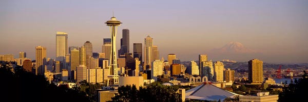 Seattle Skylines: High angle view of buildings in a citySeattle, Washington State, USA by Panoramic Images