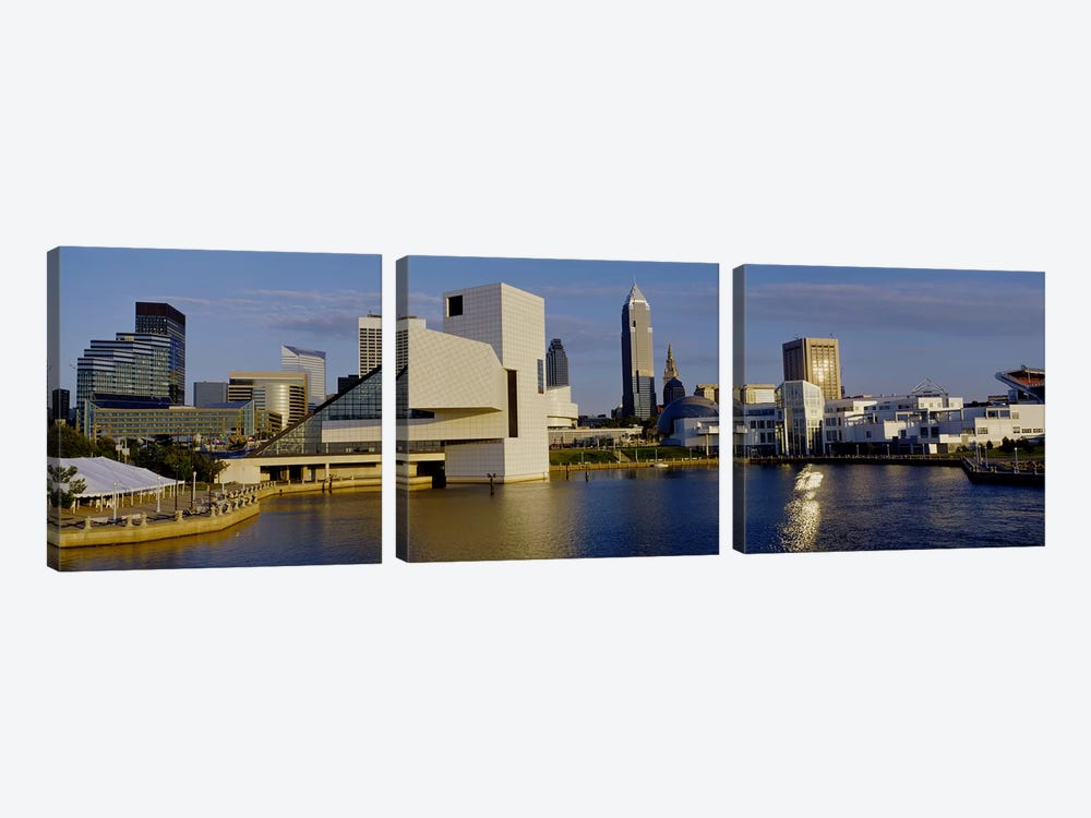 Buildings In A City, Cleveland, Ohio, USA by Panoramic Images 3-piece Canvas Art Print
