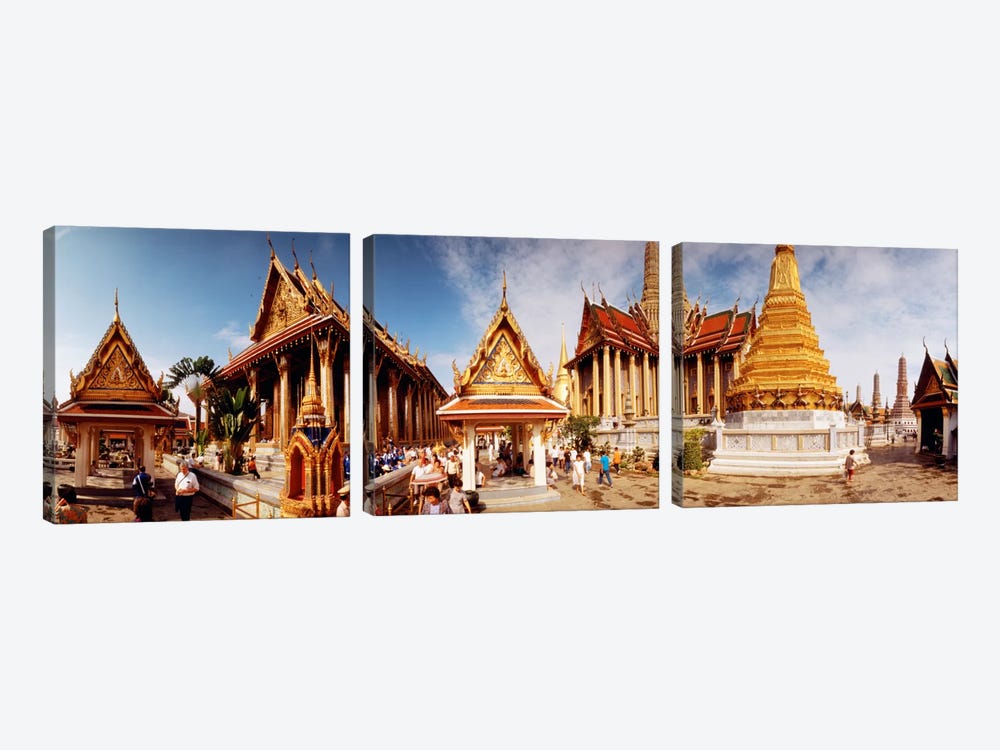 Phra Maha Prasat Group, Grand Palace, Bangkok, Thailand by Panoramic Images 3-piece Canvas Artwork
