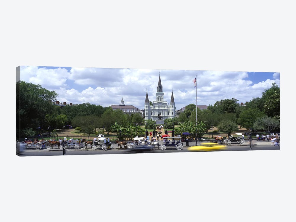 Cathedral at the roadside, St. Louis Cathedral, Jackson Square, French Quarter, New Orleans, Louisiana, USA by Panoramic Images 1-piece Canvas Art Print
