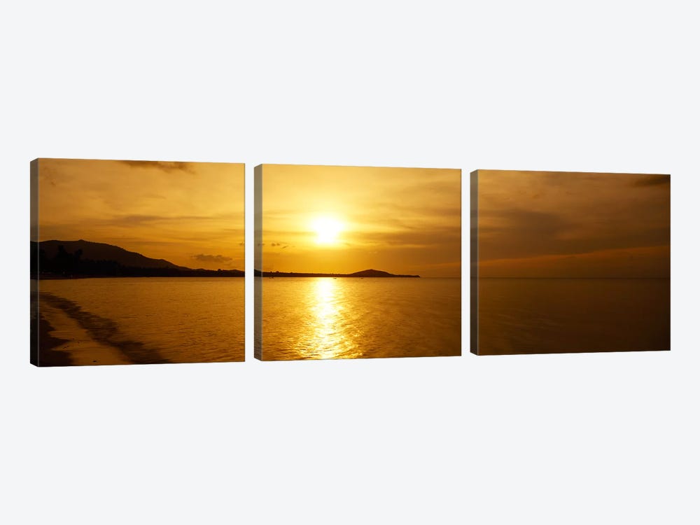 Sunset over the sea, Ko Samui, Thailand by Panoramic Images 3-piece Canvas Print