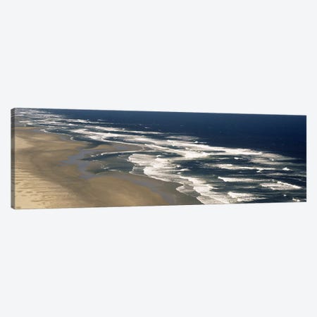 Aerial View Of Waves Hitting The Beach, Florence, Lane County, Oregon, USA Canvas Print #PIM2563} by Panoramic Images Canvas Wall Art