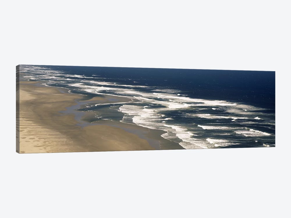 Aerial View Of Waves Hitting The Beach, Florence, Lane County, Oregon, USA by Panoramic Images 1-piece Canvas Art Print