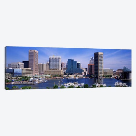 Inner Harbor Federal Hill Skyline Baltimore MD Canvas Print #PIM2564} by Panoramic Images Art Print