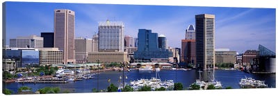 Inner Harbor Federal Hill Skyline Baltimore MD Canvas Art Print - Baltimore Art