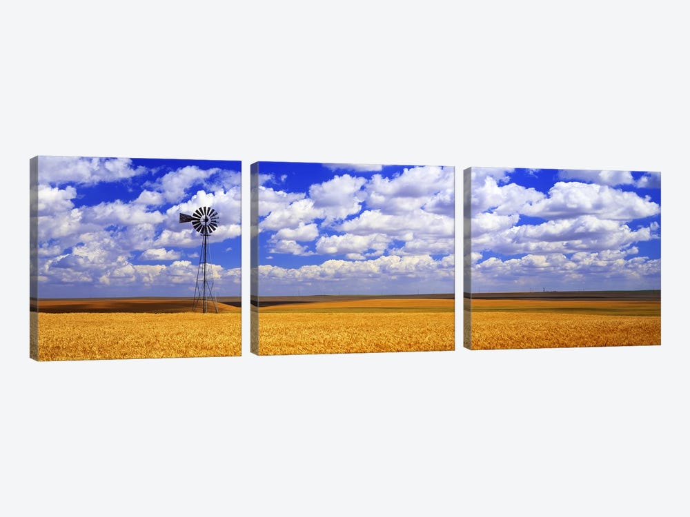 Windmill Wheat Field, Othello, Washington State, USA by Panoramic Images 3-piece Canvas Print