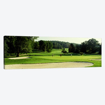 Four people playing on a golf course, Baltimore County, Maryland, USA Canvas Print #PIM2570} by Panoramic Images Art Print