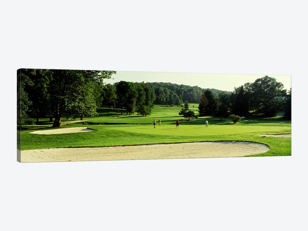 Four people playing on a golf course, Baltimore County, Maryland, USA by Panoramic Images 1-piece Canvas Art Print