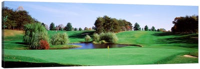 Pond at a golf course, Baltimore Country Club, Baltimore, Maryland, USA Canvas Art Print - Golf Art
