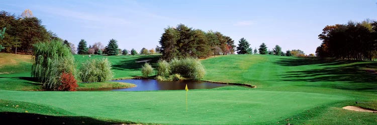 Pond at a golf course, Baltimore Country Club, Baltimore, Maryland, USA