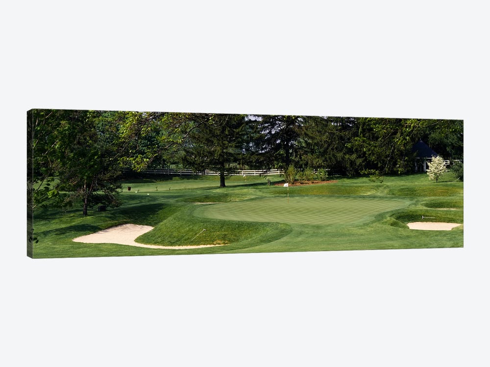 Sand traps on a golf course, Baltimore Country Club, Baltimore, Maryland, USA by Panoramic Images 1-piece Canvas Wall Art