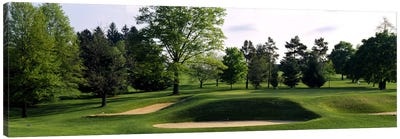 Sand traps on a golf course, Baltimore Country Club, Baltimore, Maryland, USA #2 Canvas Art Print - Golf Course Art