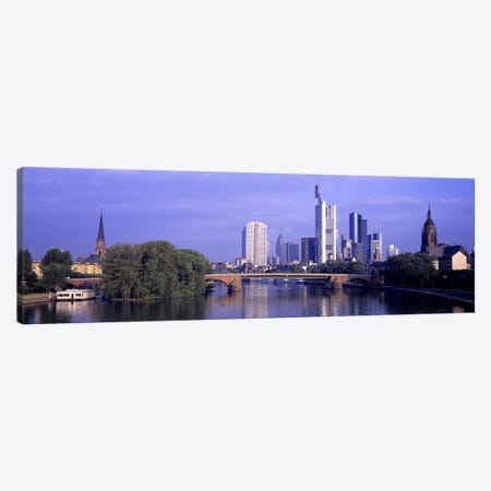 Skyline Main River Frankfurt Germany Canvas Print #PIM2576} by Panoramic Images Canvas Artwork
