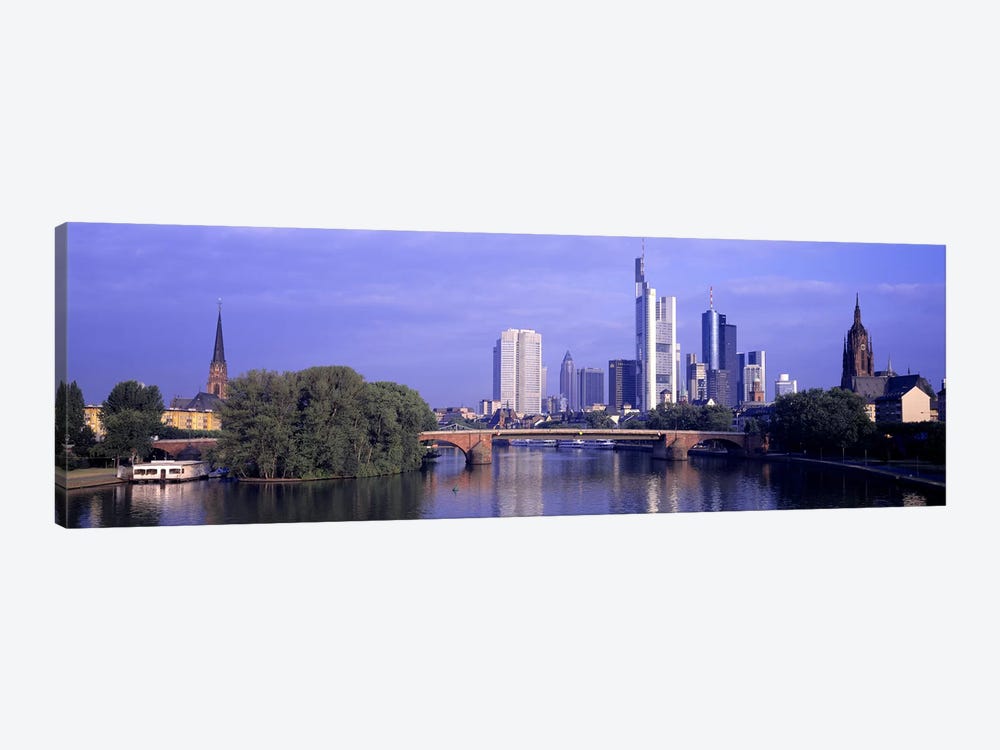Skyline Main River Frankfurt Germany by Panoramic Images 1-piece Canvas Print