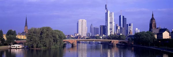 Frankfurt: Skyline Main River Frankfurt Germany by Panoramic Images