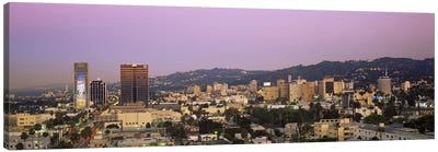 High angle view of a cityscape, Hollywood Hills, City of Los Angeles, California, USA Canvas Art Print - Los Angeles Skylines