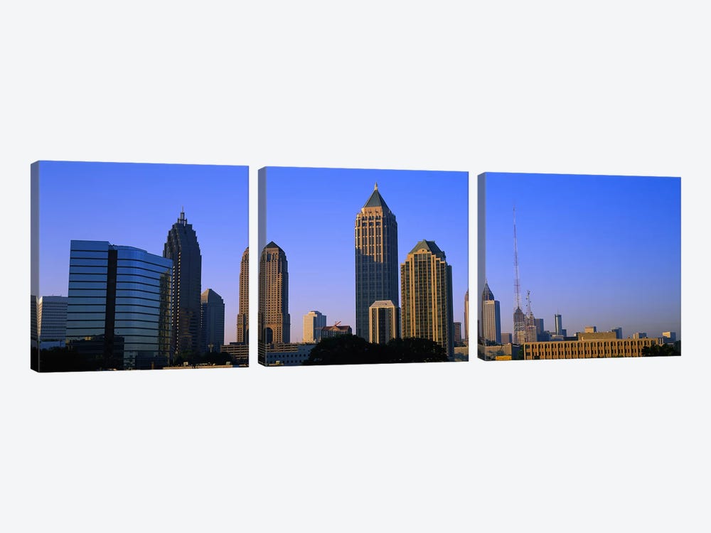 Buildings in a city, Atlanta, Georgia, USA by Panoramic Images 3-piece Canvas Art Print