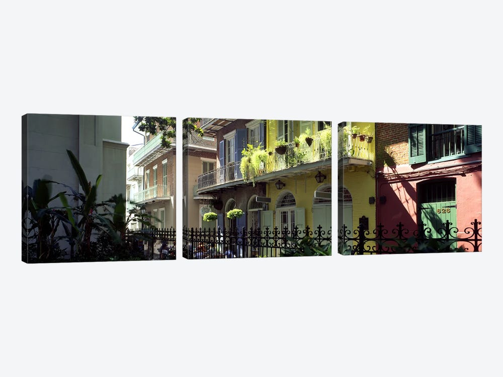 Buildings along the alleyPirates Alley, New Orleans, Louisiana, USA by Panoramic Images 3-piece Canvas Art Print