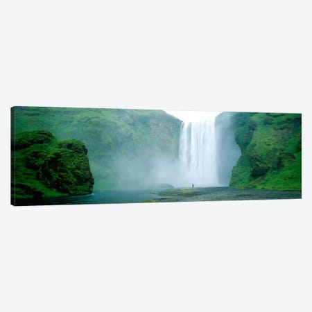 Lone Admirer, Skogafoss, Iceland Canvas Print #PIM259} by Panoramic Images Art Print