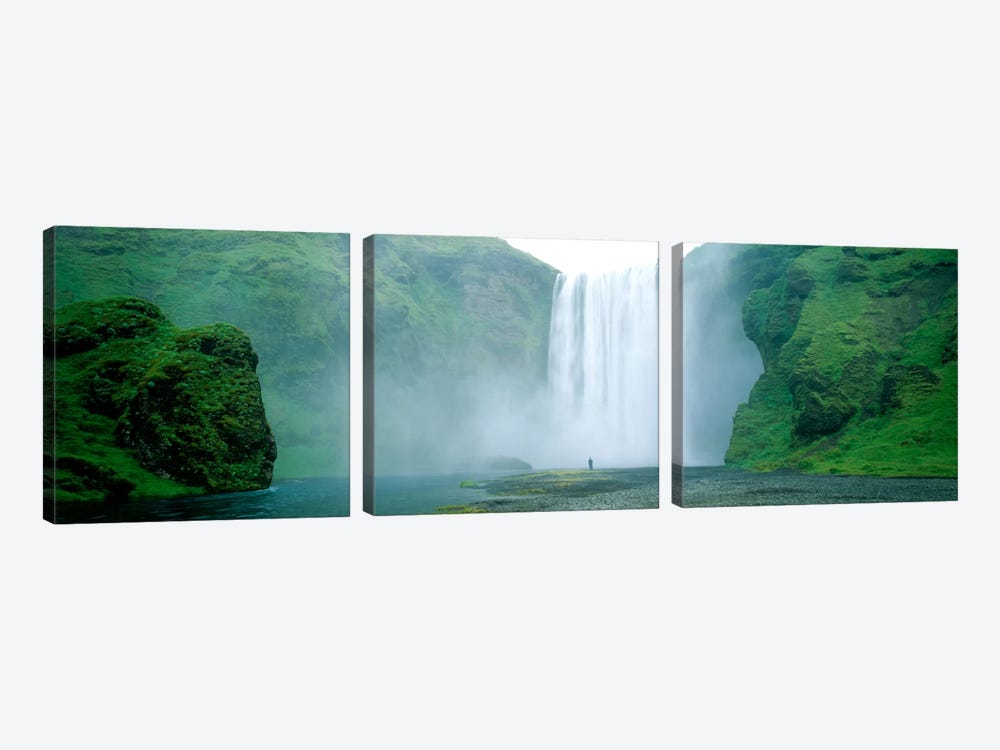 Lone Admirer, Skogafoss, Iceland by Panoramic Images 3-piece Art Print