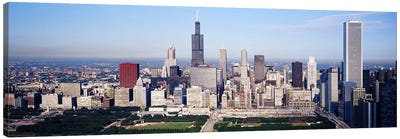 Aerial view of buildings in a city, Chicago, Illinois, USA Canvas Art Print - Chicago Skylines