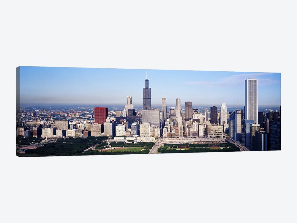 Aerial view of buildings in a city, Chicago, Illinois, USA by Panoramic Images 1-piece Canvas Artwork