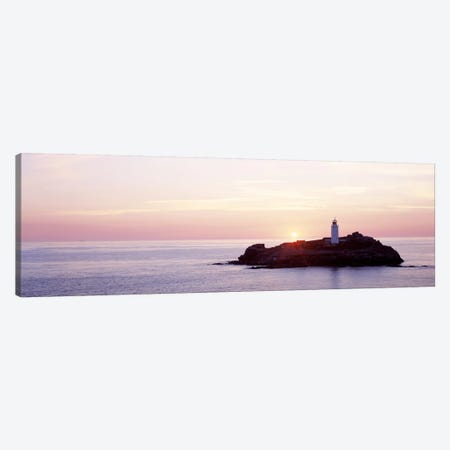 Sunset, Godrevy Lighthouse, Cornwall, England, United Kingdom Canvas Print #PIM2602} by Panoramic Images Canvas Art Print