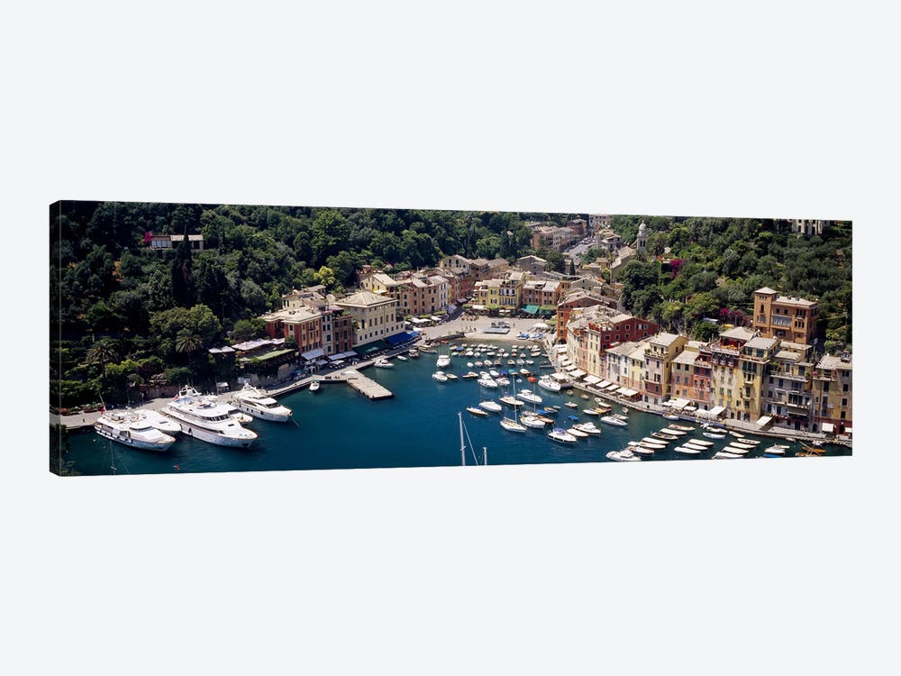 Aerial View Of The Harbour, Portofino, Genoa, Italian Riviera, Italy by Panoramic Images 1-piece Canvas Artwork